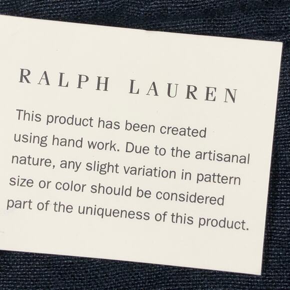 Ralph Lauren Stover Linen Blue Journey End Patchwork 20x20 Throw Pillow Cover - Picture 4 of 5